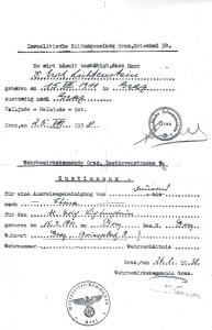 Familienarchiv: Ausreisegenehmigung Erich Lichtenstein