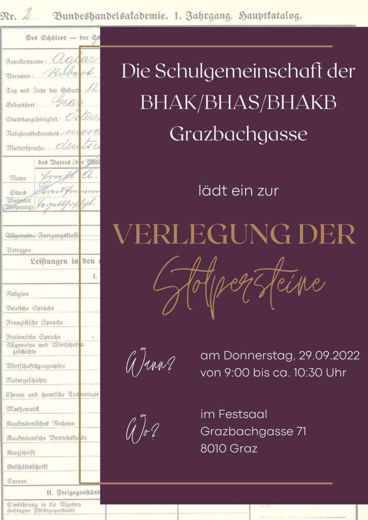 Einladungsmail_HAK_Grazbachgasse für Verlegung am 29,.9.2022