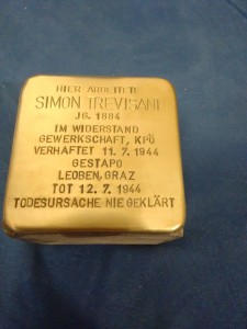 Stolperstein für Simon Trevisani, Leoben 27.22.2018 (Foto: Daniela Grabe)