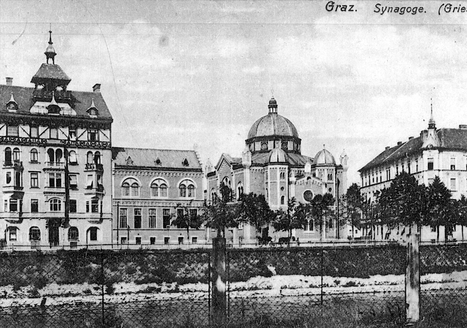 Postkarte mit Grazer Synagoge, erbaut 1892 Quelle: juedischegemeinde-graz.at