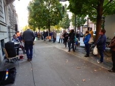 Verlegung des Stolpersteins für Mathilde Auferbauer am 19.10.2020 ©Christian Teichert