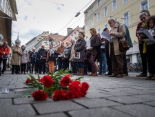 Stolpersteinverlegung für Hertha Mandl-Narodoslavsky am 22.10.2021 ©Alexander Danner