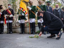 Verlegung des Stolpersteins für Herbert von Hoffinger am 22.10.2020, ©Alexander Danner