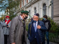 Verlegung des Stolpersteins für Herbert von Hoffinger am 22.10.2020, ©Alexander Danner