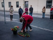 Verlegung des Stolpersteins für Leopoldine Brandner am 22.10.2020, ©Alexander Danner