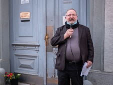 Verlegung des Stolpersteins für Konrad Draschkowitsch am 22.10.2020, ©Alexander Danner