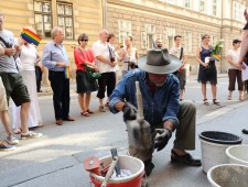 Verlegung Stolperstein Franz Schwarzl, Foto JJKucek