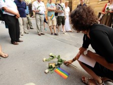 Verlegung Stolperstein Franz Schwarzl, Foto JJKucek